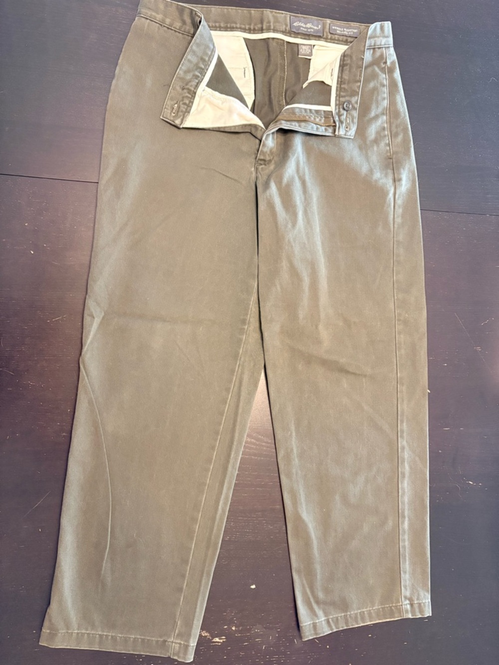 Eddie Bauer Olive Green Chino Pants